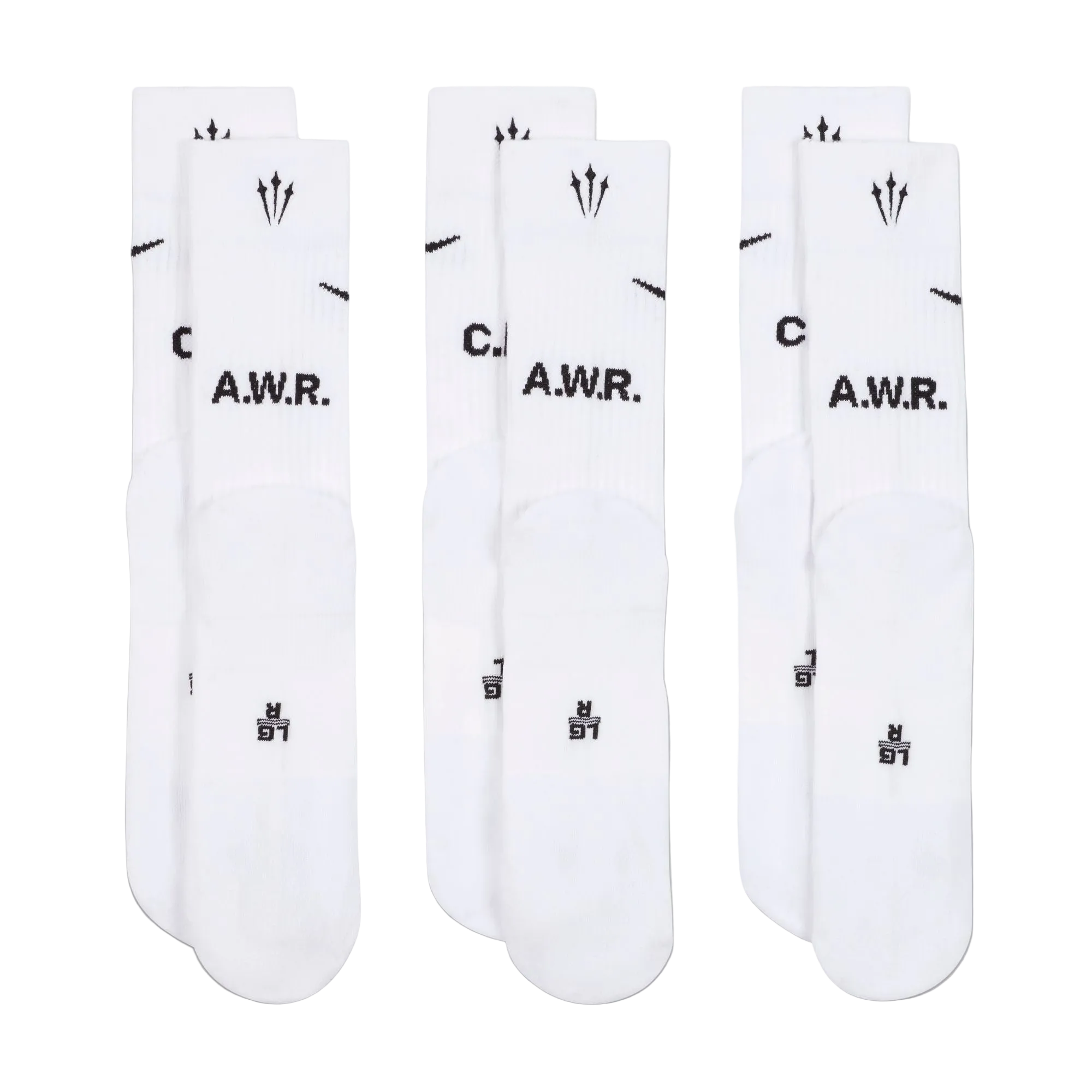 Nike Nocta Crew Socks 3 Pack - White / Black – Stomping Ground
