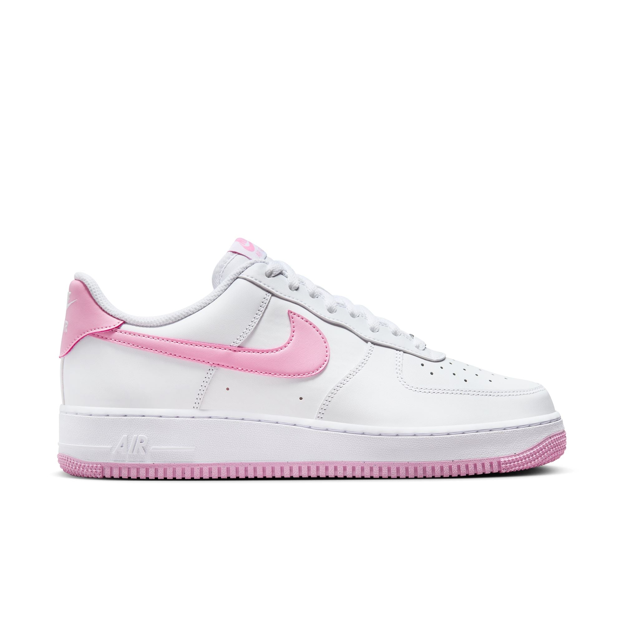 Nike white and hot sale pink air force 1