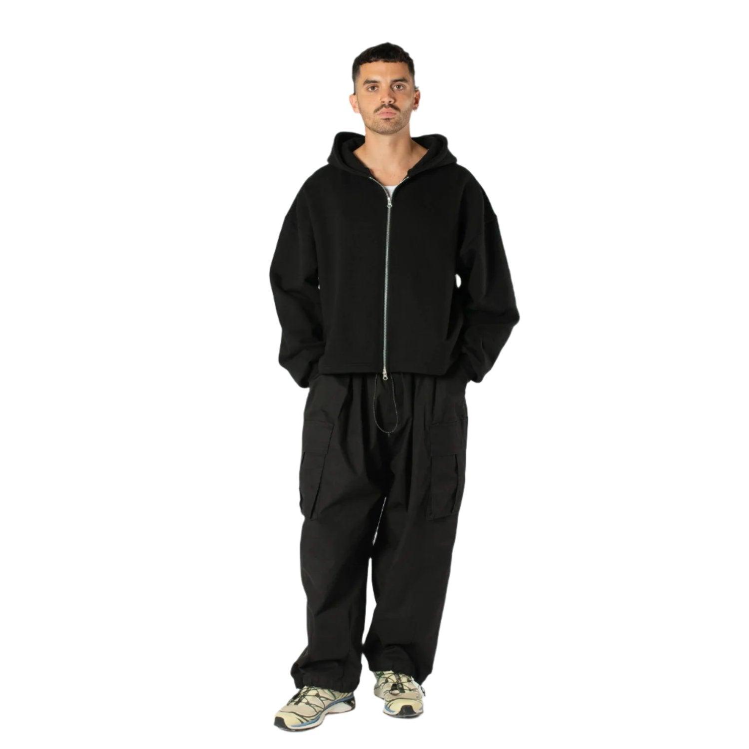 Estudio Niksen Boxy Zip Up Hoodie - Black – Stomping Ground