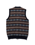 Button Knit Fair Isle Vest