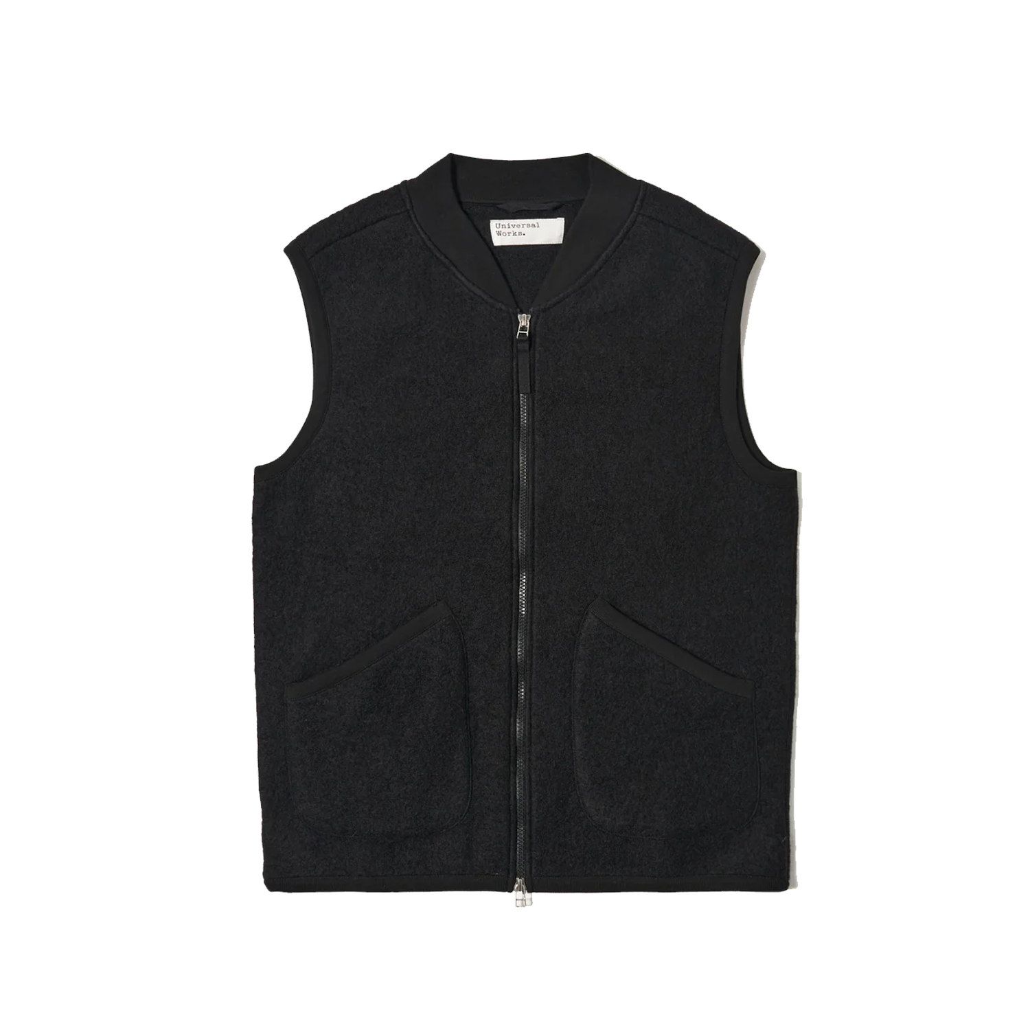 Universal Works Zip Waistcoat Wool Fleece - Black – Stomping Ground