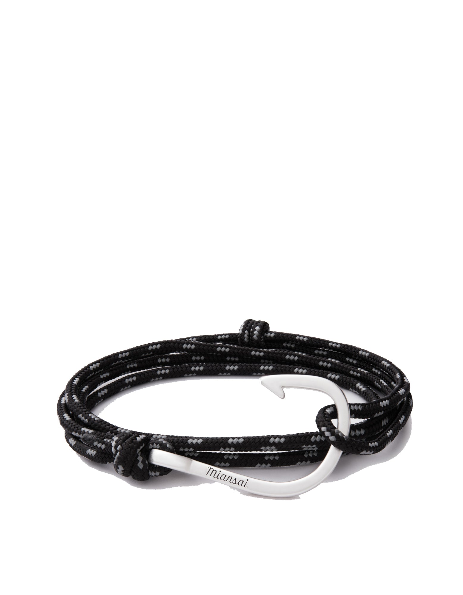 Hook on Rope Silver/Asphalt Bracelet