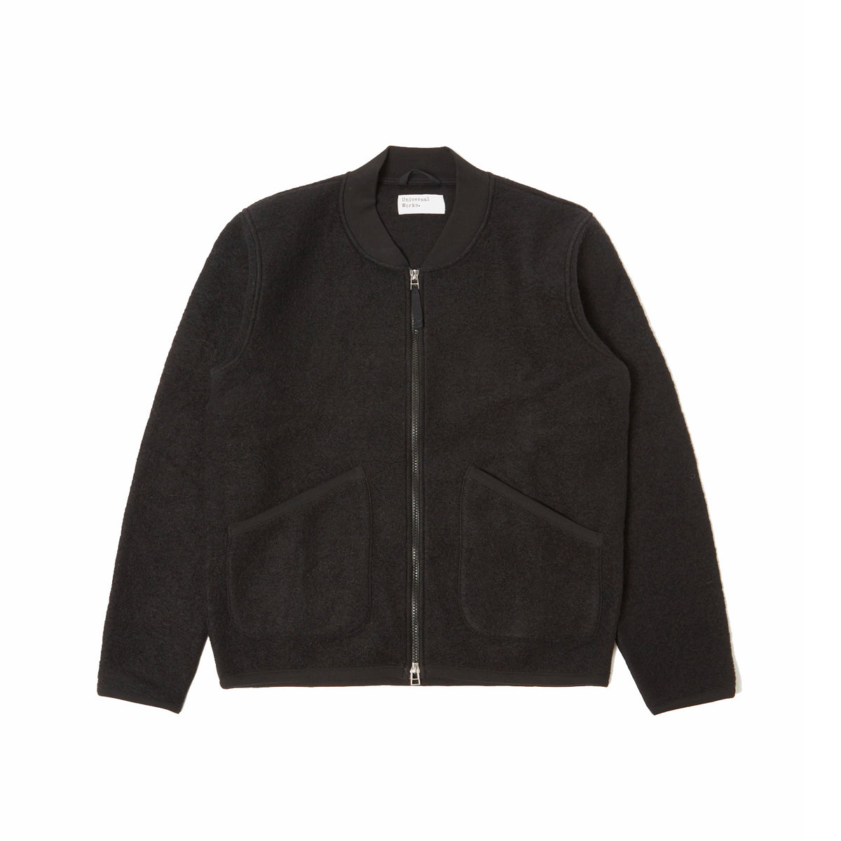 Universal Works Zip Bomber - Black Wool Fleece – Stomping Ground