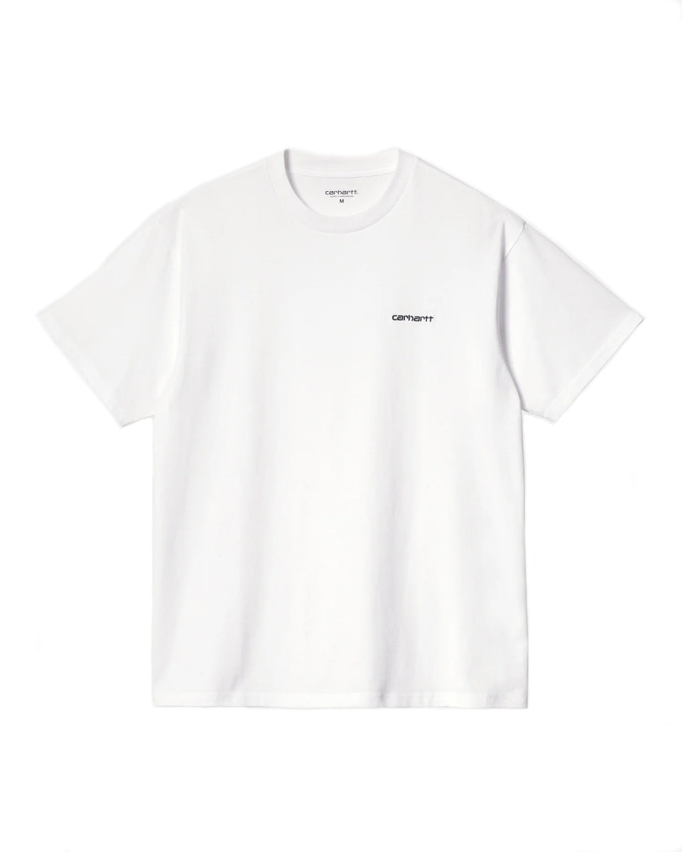 CARHARTT WIP S/S SCRIPT EMBROIDERY TEE - WHITE/BLACK