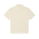 Short Sleeve Knit Shirt - Ecru Mesh Stripe