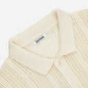 Short Sleeve Knit Shirt - Ecru Mesh Stripe