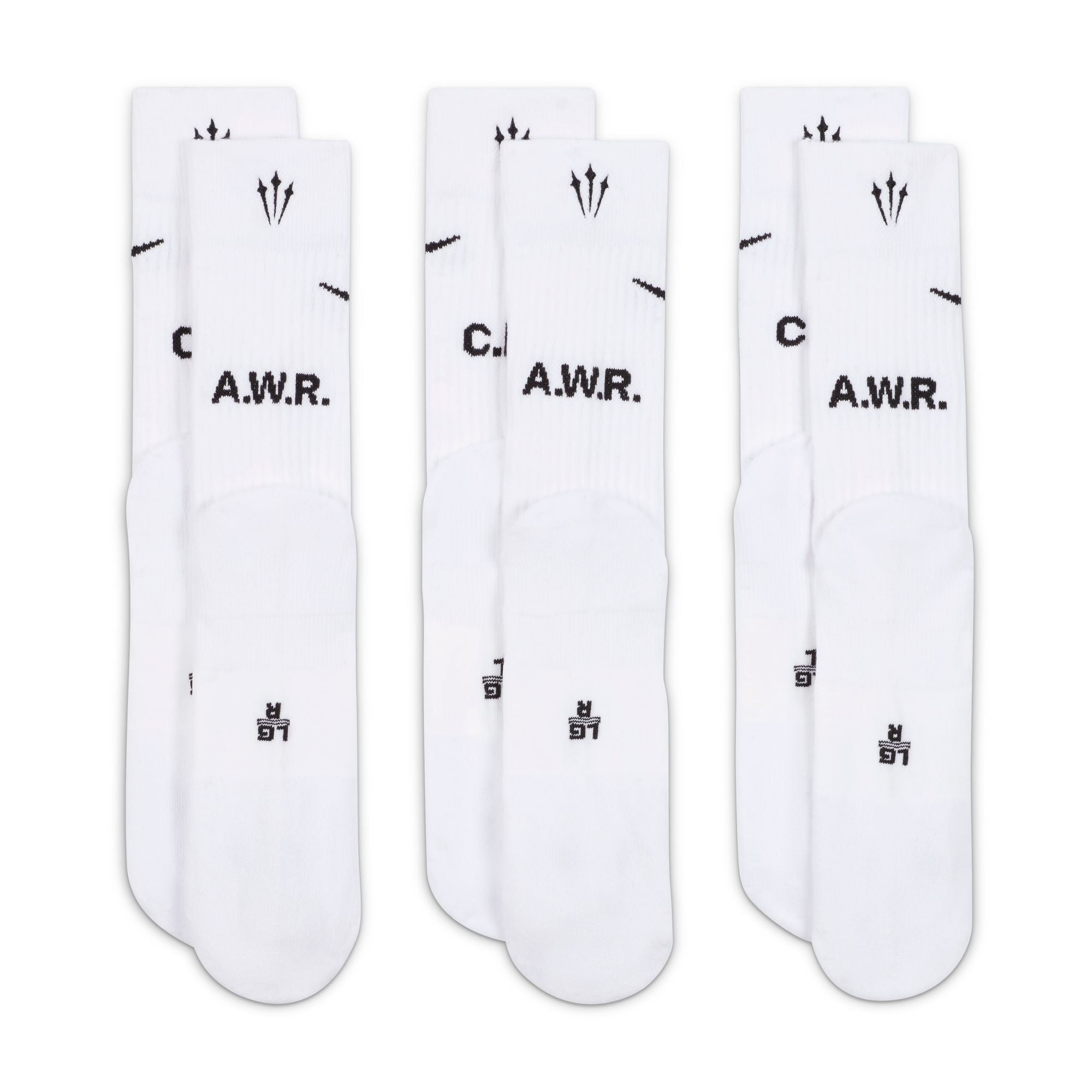 Nike Nocta Crew Socks 3 Pack - White / Black – Stomping Ground