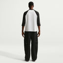 Nike 3/4-Sleeve Raglan Top - Black/ White / Black