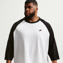 Nike 3/4-Sleeve Raglan Top - Black/ White / Black