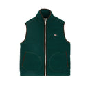 Boucle Wool Fleece Zip Vest - Green