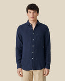 Long Sleeve Linen - Navy