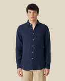 Long Sleeve Linen - Navy
