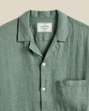 Linen Camp Collar - Dry Green