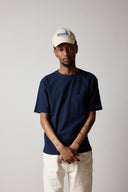 Lightweight SS Cotton Flame Pocket Tee-Navy