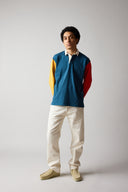 Colour Block LS Rugby Shirt- Navy, Yellow, Red and Green