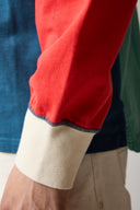 Colour Block LS Rugby Shirt- Navy, Yellow, Red and Green