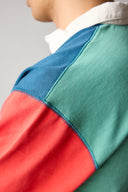 Colour Block LS Rugby Shirt- Navy, Yellow, Red and Green