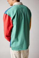 Colour Block LS Rugby Shirt- Navy, Yellow, Red and Green