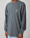 L/S Nelson T-shirt - Graphite garment dyed