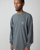 L/S Nelson T-shirt - Graphite garment dyed