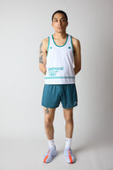 Campus Crop Tank Top - White / Kelly Green