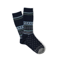 Snow Links Jacquard Crew - Navy