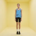Campus Crop Tank Top - Baby Blue / Black