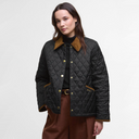 Women's Barbour Icons Cropped Liddesdale Quilted Jacket - Black