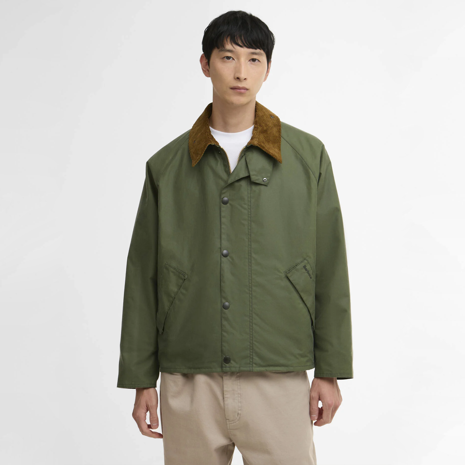Barbour OS Transport Wax Jacket - Light Moss – Stomping Ground