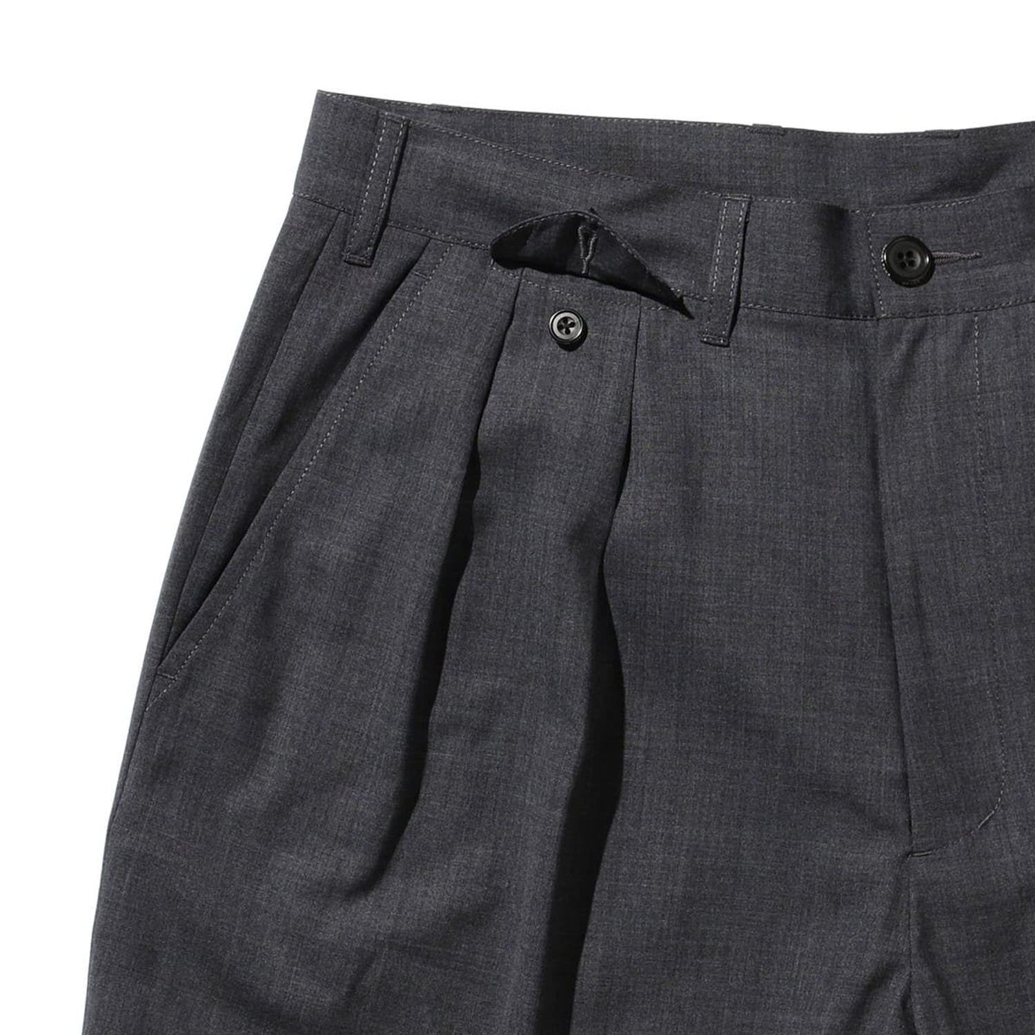 BEAMS PLUS 2 Pleats Wool Tropical S グレー Beams Plus 2 Pleats Shorts Wool Tropical - Charcoal – Stomping Ground