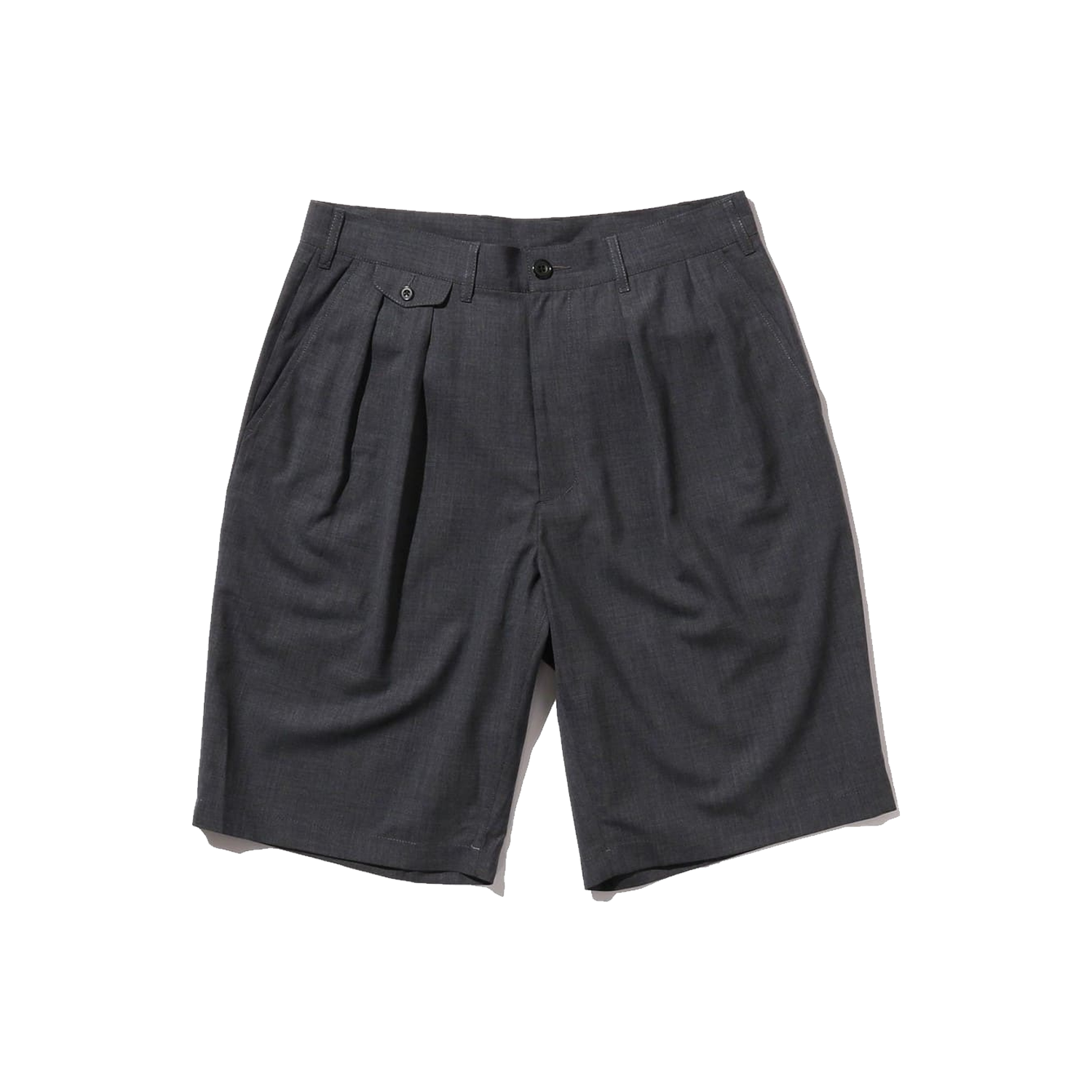 Beams Plus 2 Pleats Shorts Wool Tropical - Charcoal – Stomping Ground