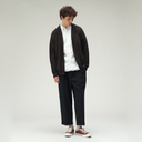 2 Pleats Tapered Wool Tropical - Dark Navy