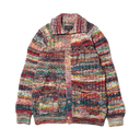 Aran Cardigan Patchwork - Kasuri Red