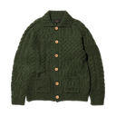 Aran Patchwork Cardigan - Olive