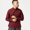 Button Down Colour Oxford - Burgundy