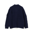 Aran Patchwork Cardigan - Navy