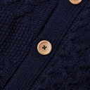 Aran Patchwork Cardigan - Navy