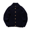 Aran Patchwork Cardigan - Navy