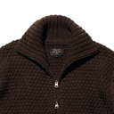 Full Zip Style Popcorn Pattern - Brown