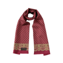 Geometric Print Silk Scarf - Wine