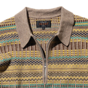 Half Zip Knit Polo Jacquard - Khaki