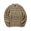 Half Zip Knit Polo Jacquard - Khaki