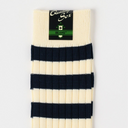 Rib Border Socks - White/Navy