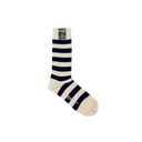 Rib Border Socks - White/Navy