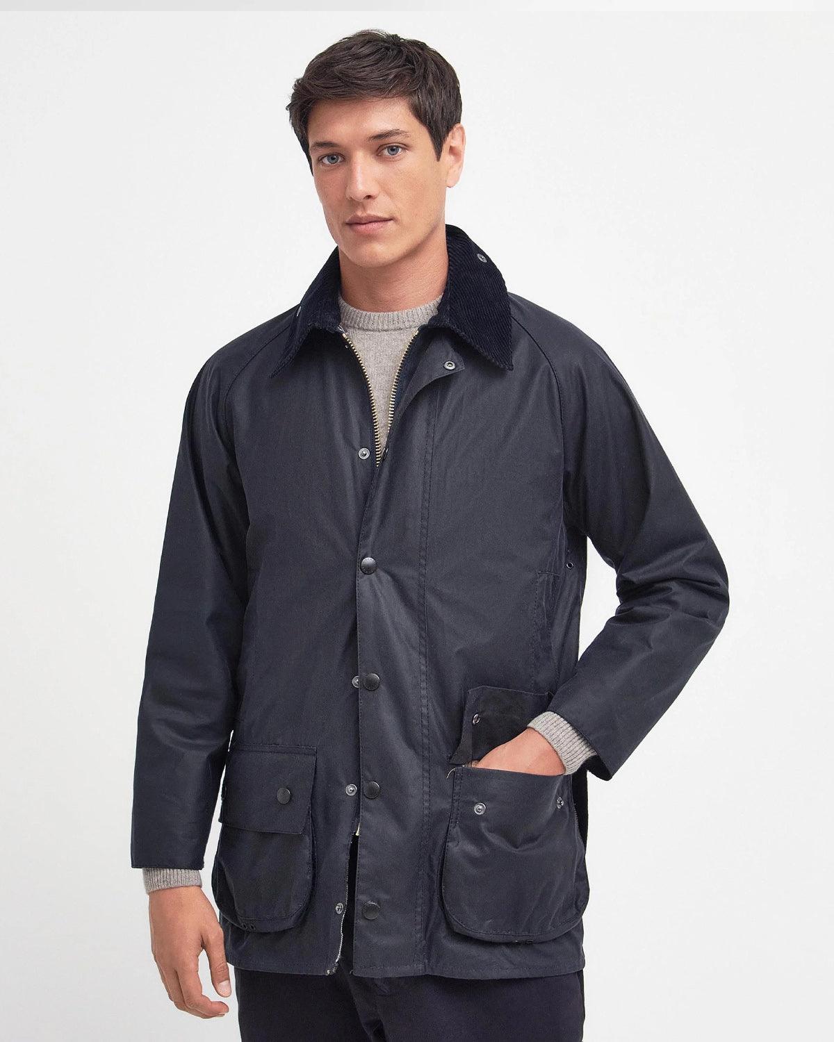 Barbour Beaufort Wax Jacket - Navy – Stomping Ground