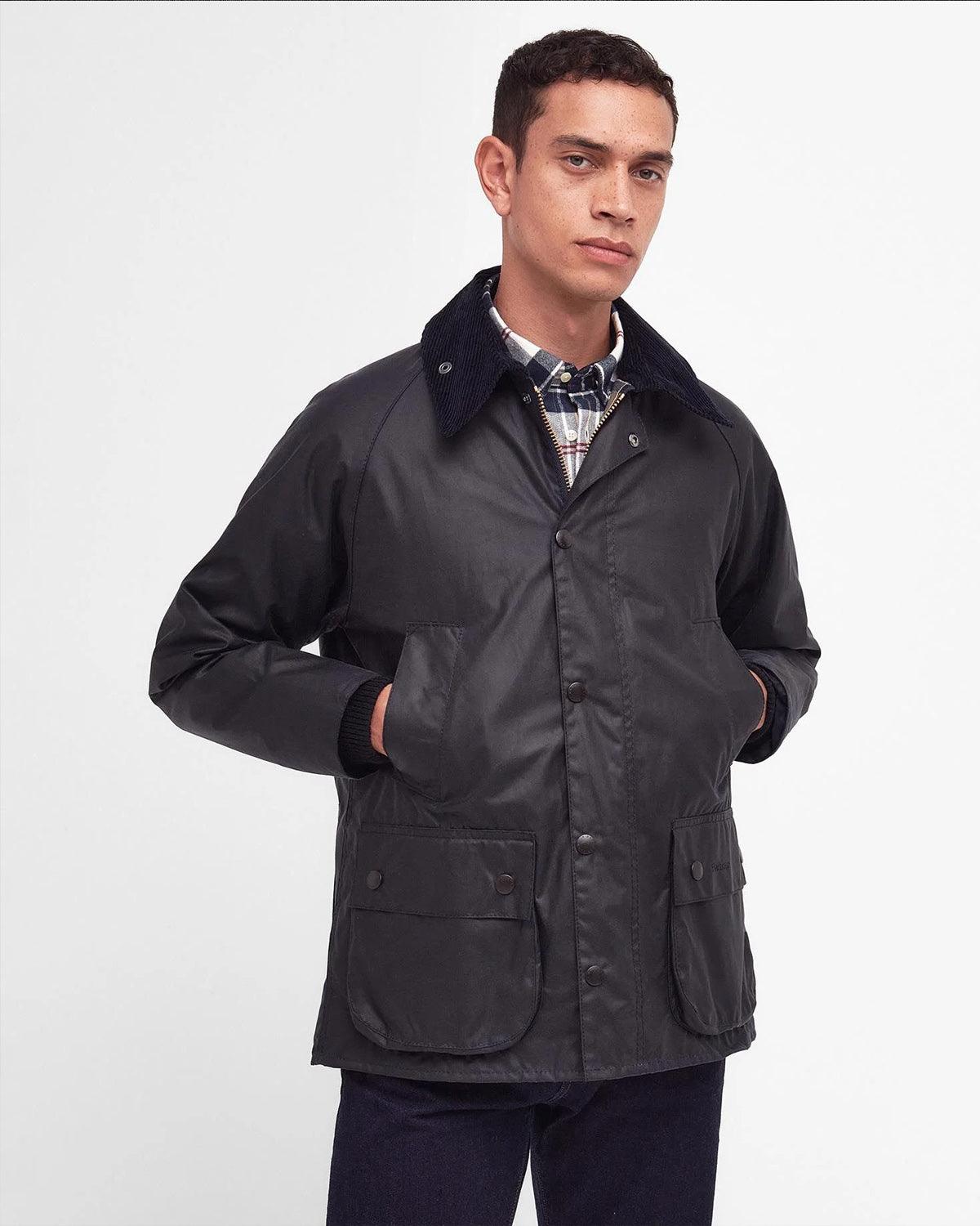 Barbour Bedale Wax Jacket - Navy – Stomping Ground