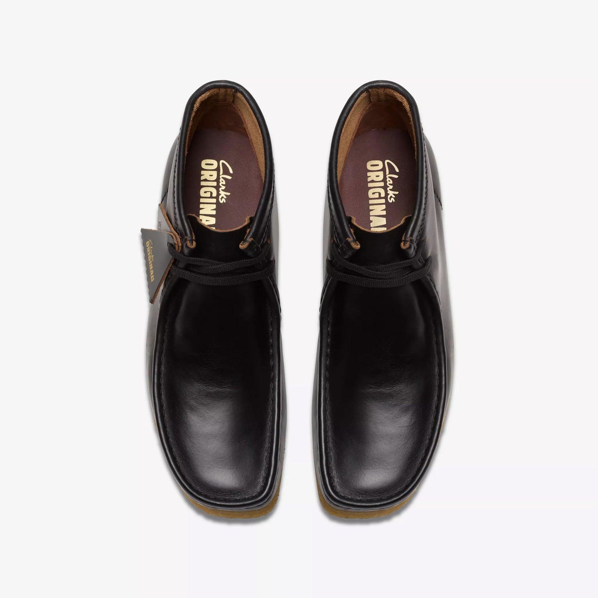 Clark's Originals Wallabee Boot - Black Smooth Leather – Stomping