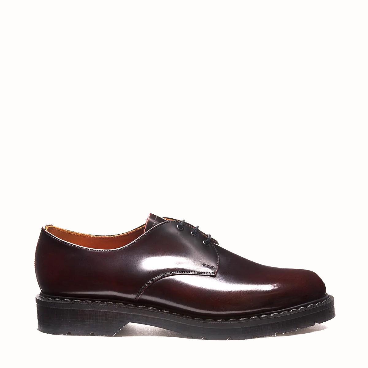 Solovair 3 Eye Gibson Shoe - Burgundy Rub Off Hi Shine – Stomping