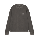 L/S Vista Waffle T-Shirt - Black Garment Dyed