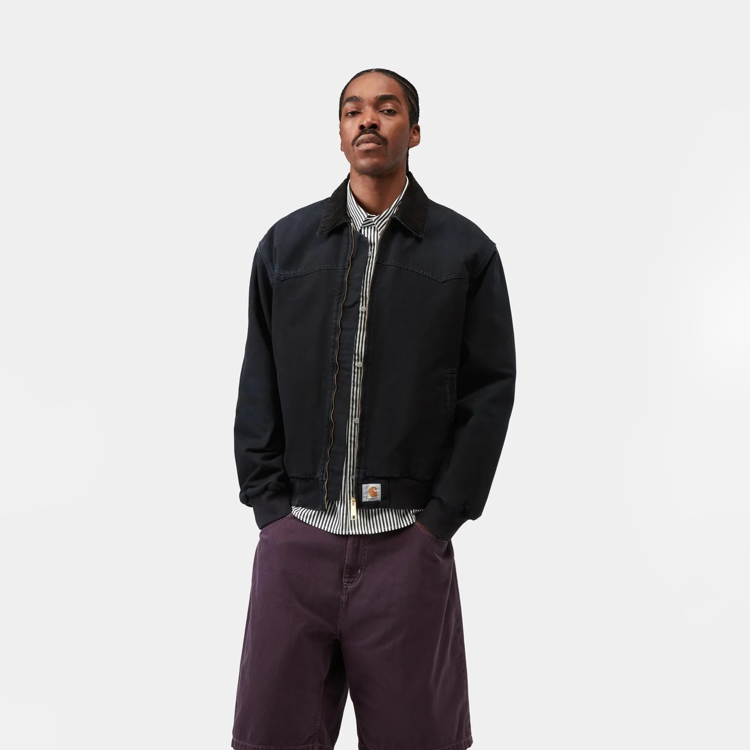 Carhartt WIP Og Santa Fe Jacket - Black / Black Grind Wash